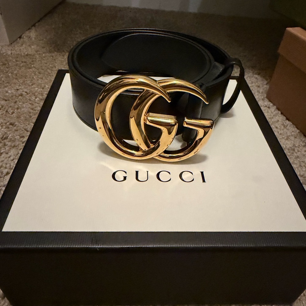 Gucci Black Leather Belt